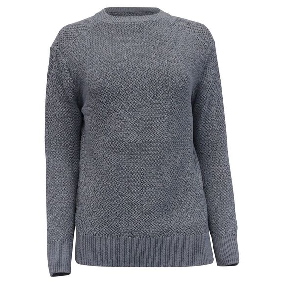 Theory Long-Sleeve Crewneck Sweater in Grey Cotton - Picture 1 of 6